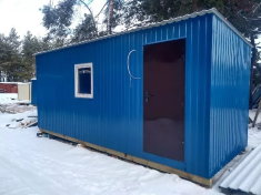 Вагончик синий с пластиковым окном