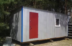 Вагончик стандарт пластиковое окно, железная дверь