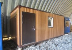 Бытовка прорабская профлист под дерево, обшита ДВП