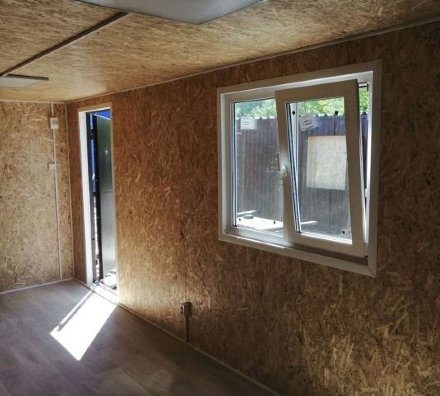 Бытовка коричневая цвет, обшивка ОСП плита, прорабская