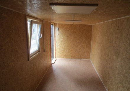 Бытовка 6х2,4 м, цвет темное дерево, утепленная, прорабская