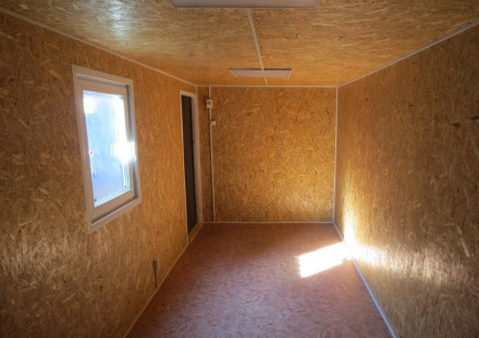 Бытовка синяя пол линолеум, с боковым входом, под офис