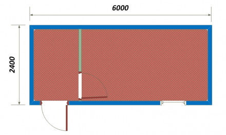 Бытовка БС-02 с вместительным тамбуром