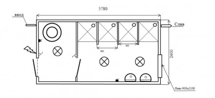 Бытовка сантехническая с душем - 01