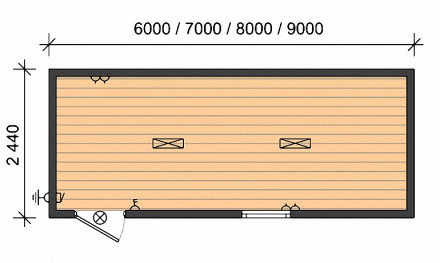 Бытовка БП-1 стандартная отделка вагонкой