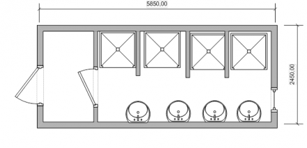 Бытовка сантехническая с душем - 02