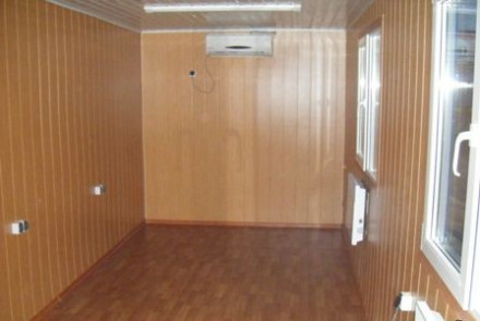 Вагончик с торцевым входом, отделка ЛДСП Вагончик с торцевым входом, отделка ЛДСП