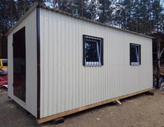 БС-8 2 окна, железная дверь, ДВП отделка